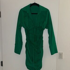 PrettyLittleThing Green Cut Out Dress